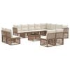 vidaXL Conjunto de sof&aacute;s de jard&iacute;n 13 pcs Beige rat&aacute;n sint&eacute;tico