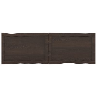 vidaXL Tablero mesa madera tratada borde vivo marrón 120x40x(2-4) cm