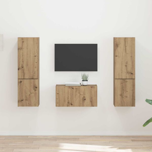 vidaXL Conjunto de mueble de TV 5 pcs Roble artesanal