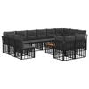 vidaXL Conjunto de sof&aacute;s de exterior 13 uds. Negro y Gris oscuro