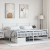 vidaXL Estructura cama sin colch&oacute;n con estribo metal blanco 200x200 cm