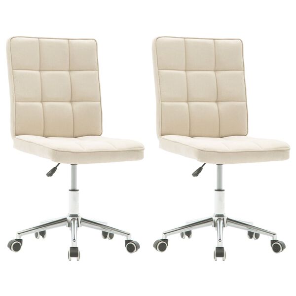 vidaXL Sillas de comedor 2 unidades tela color crema