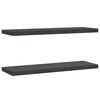 vidaXL Estantes de pared 2 uds acero inoxidable negro 75x23,5 cm
