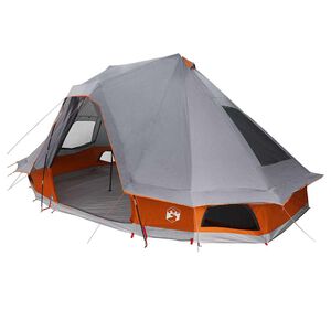vidaXL Carpa Tipi 6 persona Gris y naranja tafet&aacute;n