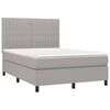 vidaXL Cama box spring colch&oacute;n y luces LED tela gris claro 140x200 cm
