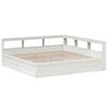 vidaXL Cama con estanter&iacute;a sin colch&oacute;n madera maciza blanca 200x200 cm