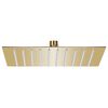 vidaXL Cabezal ducha efecto lluvia acero inox cuadrado dorado 20x20 cm