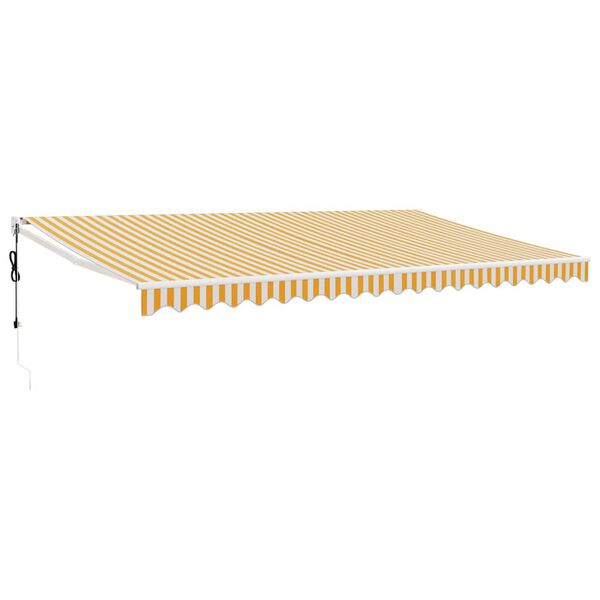 vidaXL Toldo retr&aacute;ctil autom&aacute;tico amarillo y blanco 5x3 m