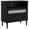 vidaXL Aparador SENJA aspecto de rat&aacute;n madera pino negro 80x40x80 cm