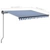 vidaXL Toldo manual retr&aacute;ctil con postes azul y blanco 3x2,5 m