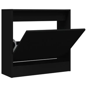 vidaXL Zapatero de madera de ingenier&iacute;a negro 60x21x57 cm