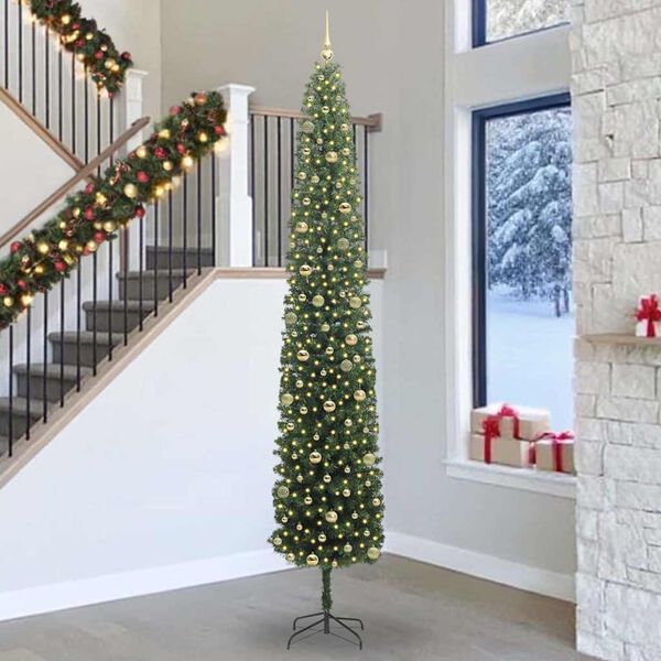 vidaXL Árbol de Navidad artificial Verde 300 cm PVC, Acero y Plástico