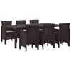 vidaXL Conjunto de Comedor de Jard&iacute;n 7 pcs Marr&oacute;n Polipropileno