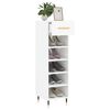 vidaXL Mueble zapatero madera contrachapada blanco brillo 30x35x105 cm