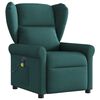vidaXL Sill&oacute;n reclinable de masaje el&eacute;ctrico tela verde oscuro