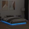 vidaXL Estructura de cama con luces LED gris hormigón 135x190 cm