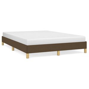 vidaXL Cama sin colch&oacute;n de tela marr&oacute;n oscuro 160x200 cm