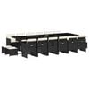 vidaXL Set de muebles jard&iacute;n 17 pzas con cojines rat&aacute;n sint&eacute;tico negro