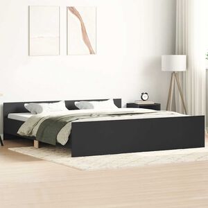 vidaXL Estructura de cama con cabecero piecero negro 200x200cm