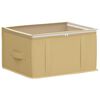 vidaXL Caja de almacenamiento con ventana superior transparente Crema