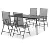 vidaXL Juego de comedor de jard&iacute;n 5 piezas acero gris antracita