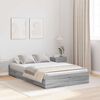 vidaXL Cama con almacenamiento con cabecera Gris Sonoma 120 x 190 cm