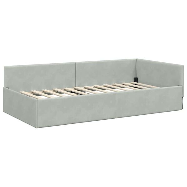 vidaXL Estructura de cama en esquina Gris Claro 80 cm x 200 cm