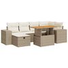 vidaXL Set sof&aacute;s jard&iacute;n y cojines 8 pzas rat&aacute;n sint&eacute;tico acacia beige