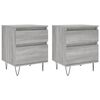 vidaXL Mesita de noche 2 uds madera ingenier&iacute;a gris Sonoma 40x35x50 cm