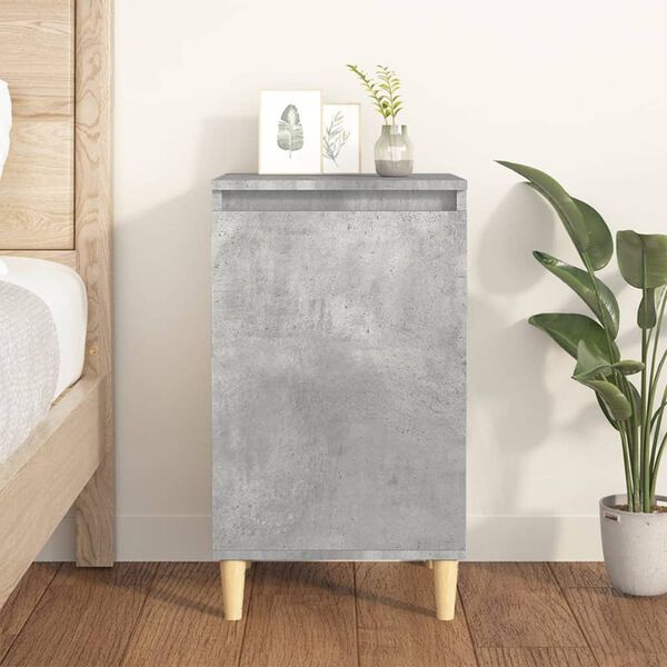 vidaXL Mesita de noche madera contrachapada gris hormig&oacute;n 40x35x70 cm