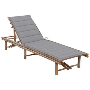 vidaXL Tumbona de jard&iacute;n con coj&iacute;n bamb&uacute;