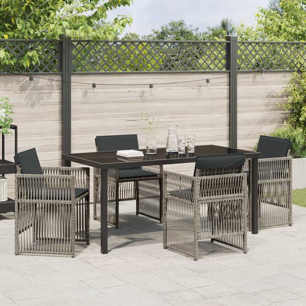 vidaXL Conjunto de Comedor de Jard&iacute;n 5 pcs Gris