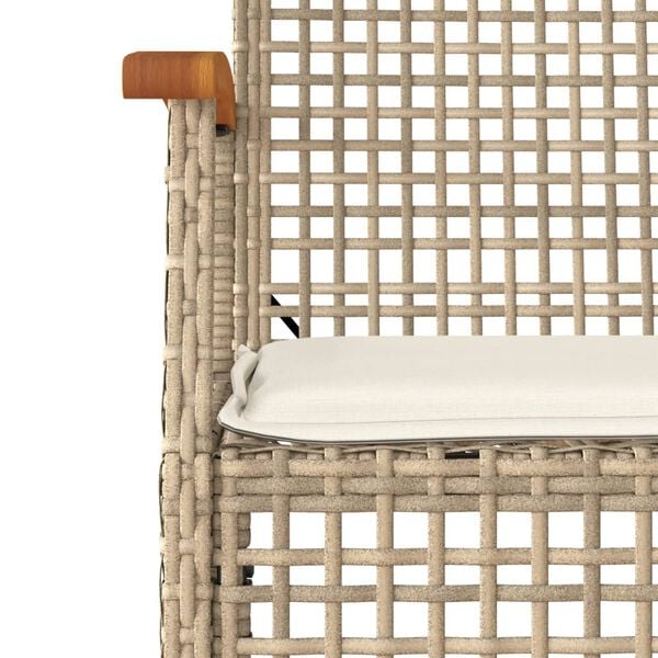 vidaXL Set comedor de jard&iacute;n 9 pzas con cojines rat&aacute;n sint&eacute;tico beige