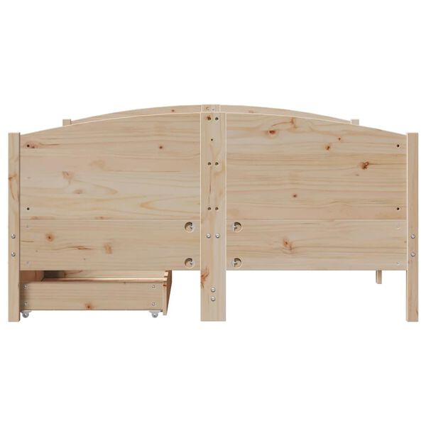 vidaXL Estructura de cama sin colch&oacute;n madera maciza de pino 135x190 cm