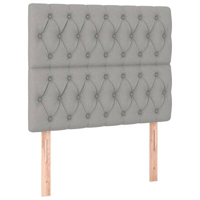 vidaXL Cama box spring con colchón tela gris claro 120x200 cm