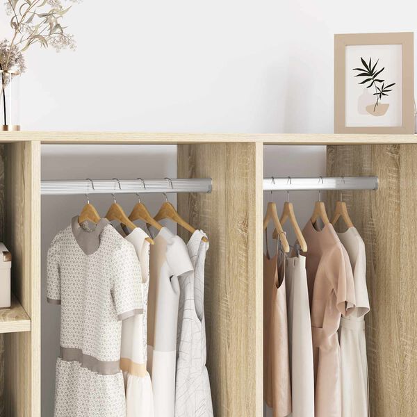 vidaXL Varilla para Armario 2 pcs Plateado 764 x 15 x 29 mm