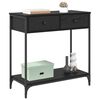 vidaXL Mesa Consola Roble Negro 75 x 34,5 x 75 cm Madera contrachapada