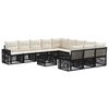 vidaXL Conjunto de sof&aacute;s de jard&iacute;n 12 uds. Negro y Blanco Crema