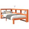 vidaXL Cama con estanter&iacute;a sin colch&oacute;n madera maciza marr&oacute;n 90x190 cm