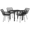 vidaXL Conjunto de Comedor de Jard&iacute;n 5 pcs Negro