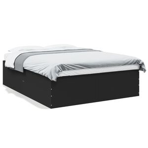 vidaXL Estructura de cama madera de ingenier&iacute;a negra 150x200 cm
