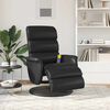 vidaXL Sill&oacute;n reclinable masaje con reposapi&eacute;s cuero sint&eacute;tico negro