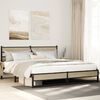 vidaXL Estructura de cama sin colch&oacute;n metal roble Sonoma 200x200 cm