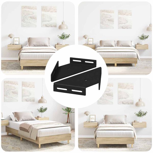 vidaXL Soporte de Esquina 2 pcs Negro 138,5 x 50,5 x 16 mm Hierro