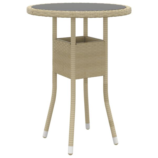vidaXL Juego de comedor para jardín de 3 piezas ratán sintético beige