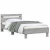 vidaXL Cama con cabecero madera de ingenier&iacute;a gris Sonoma 100x200 cm