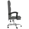 vidaXL Silla de oficina reclinable de tela gris oscuro