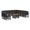 vidaXL Conjunto de sof&aacute;s de jard&iacute;n 12 uds. Negro y gris oscuro
