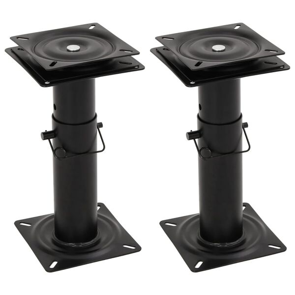 vidaXL Pedestales asientos barco giratorio 360&deg; ajustable 2 uds acero