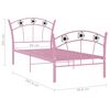 vidaXL Estructura de cama sin colch&oacute;n metal rosa 90x200 cm